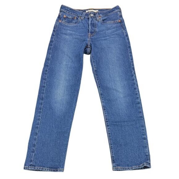 LEVI'S Premium Wedgie StraIght Ankle Jean Size 24 Salsa Charleston Outlasted - Picture 2 of 9